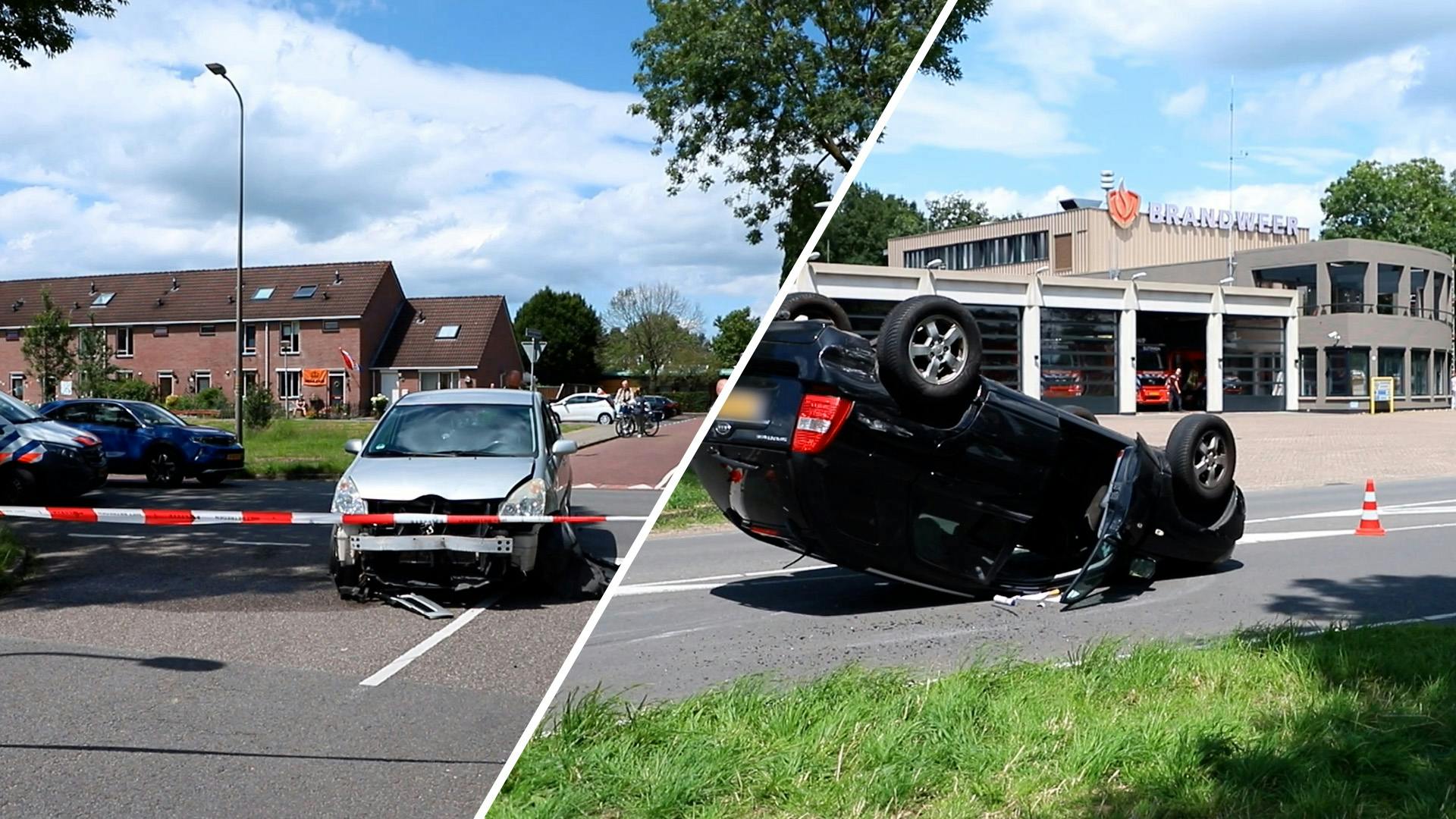 Auto Belandt Op De Kop Bij Botsing In Zutphen